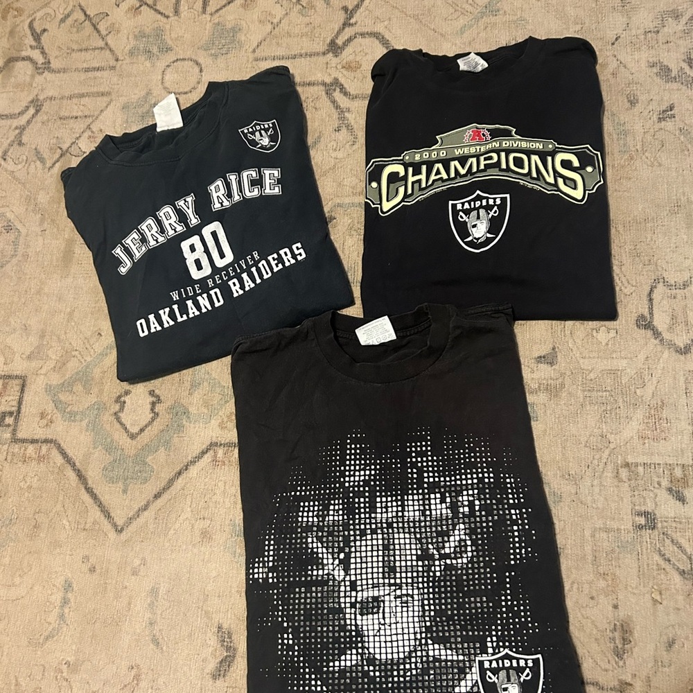 Oakland Raiders Vintage Y2K Lot of 3 Tshirts